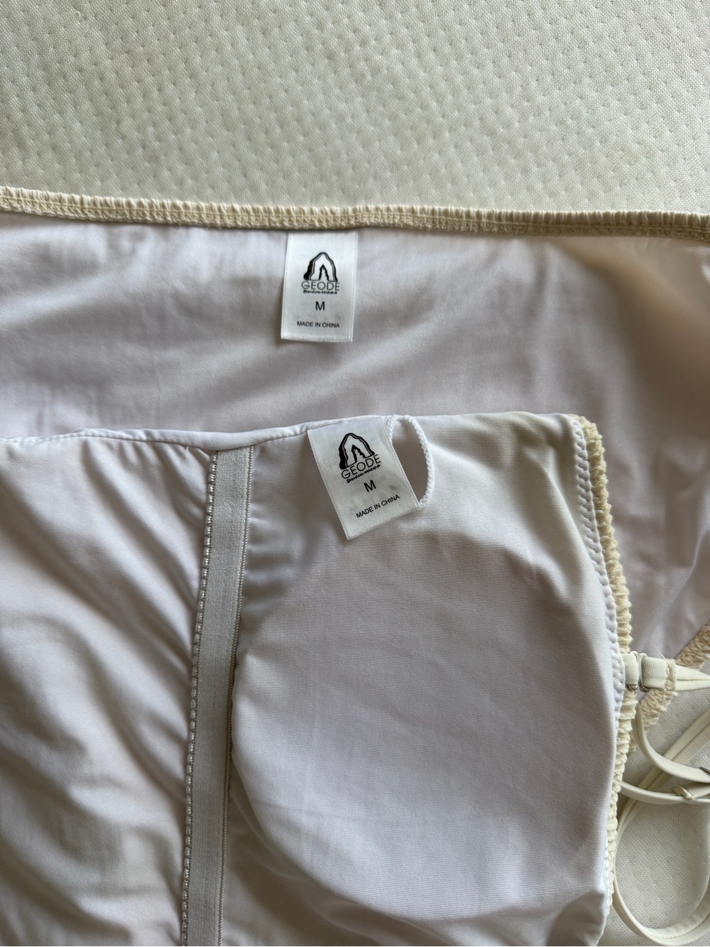 Geode Swimwear | High Tide White Crinkle Textured Two-Piece Suit - Picture 10 of 11